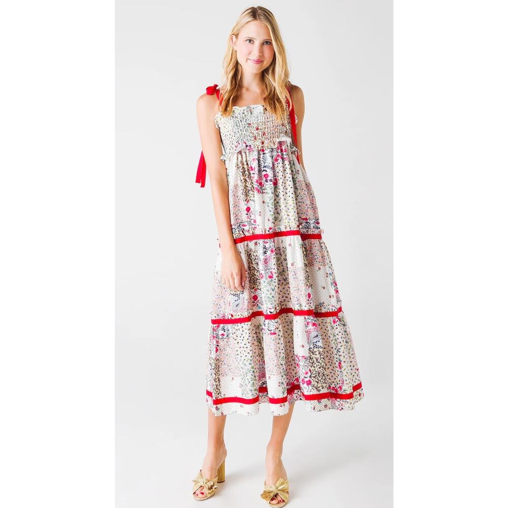Hunter Bell Reese Midi Dress Patchwork Floral Size XS